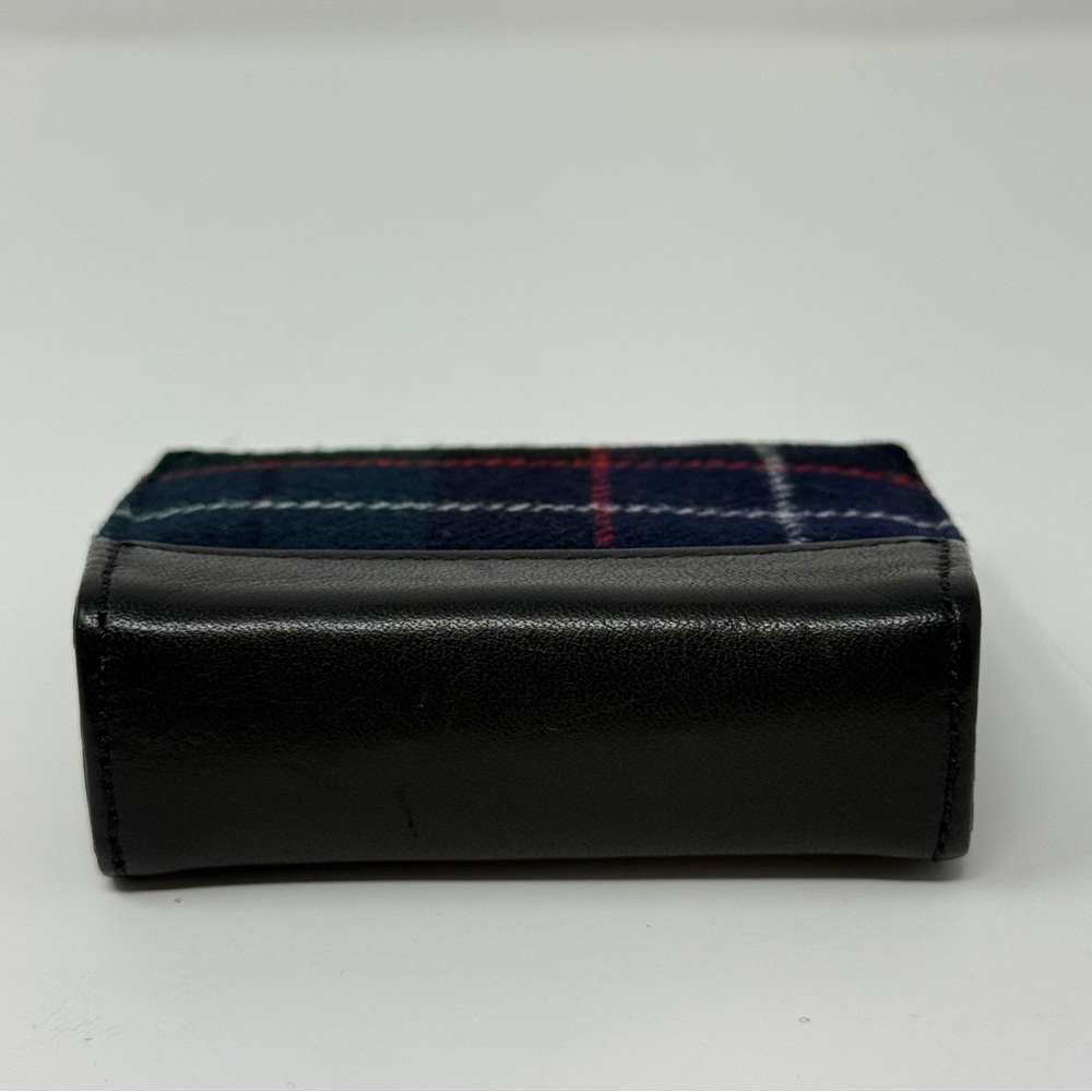 Vintage Coach Plaid Coin Purse Wallet Kisslock Leather Trim Tartan Wool Small - Picture 5 of 12